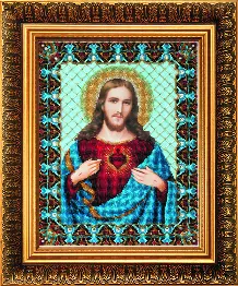 Beadwork kit B-1231 "The Icon of The Sacred Heart of Jesus"