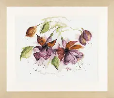 PN-0008026 Counted cross stitch kit LanArte "Fuchsia in Watercolour" 