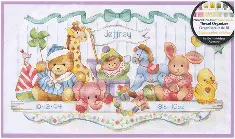 03729 Counted cross stitch kit DIMENSIONS "Toy Shelf Birth Record"