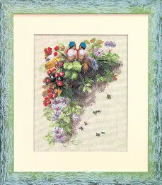 Cross-stitch kit №583 "Birds in blackberries"