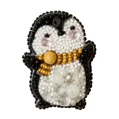 BP-297 Beadwork kit for creating broоch Crystal Art "Penguin"