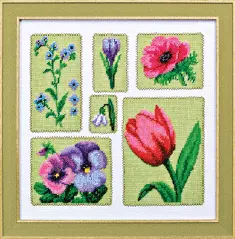 Mixed technique stitch kit М-100 "Spring mix"
