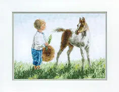 BT-102 Counred cross stitch kit crystal Art "Young jockey"