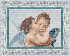 Cross-stitch kit №409 By William-Adolphe Bouguereau "Psyche Revived by Cupid's Kiss. Children"