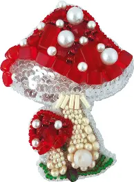 BP-278 Beadwork kit for creating broоch Crystal Art "Amanita"