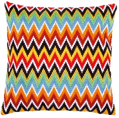PN-0172881 Vervaco Long Stitch Kit Cushion "Zigzag"