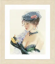 PN-0154332 Counted cross stitch kit LanArte "Lady with a Lipstick" 