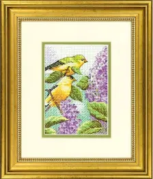 70-65153 Counted cross stitch kit DIMENSIONS "Goldfinch And Lilacs"