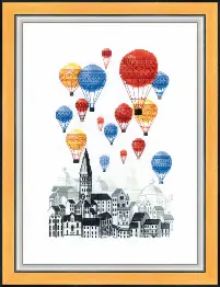 BT-193 Counted cross stitch kit Crystal Art "Travel on hot air balloons"