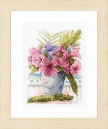 PN-0154327 Counted cross stitch kit LanArte "Flowers in a bucket"