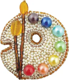 BP-223 Beadwork kit for creating broоch Crystal Art "Palette"