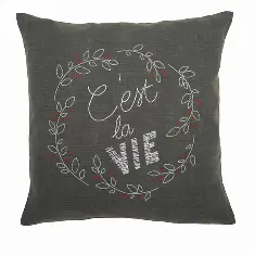 PN-0156052 Vervaco Embroidery Cushion "C'est La Vie"