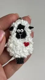 BP-376 Set for making a brooch-keychain Crystal Art "Sheep"