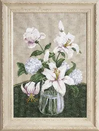 Cross-stitch kit M-280 "Mystery of white flowers"
