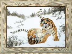 Cross-stitch kit M-219 "Playful tigers"
