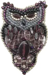 BP-209 Beadwork kit for creating broоch Crystal Art "Owl"