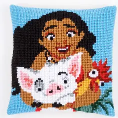 PN-0168026 Vervaco Cross Stitch Cushion Disney "Vaiana Moana Adventures in Oceania"