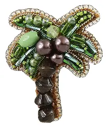 BP-267 Beadwork kit for creating broоch Crystal Art "Palm"