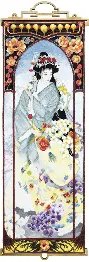 Cross-stitch kit M-325 "Geisha with orchids"