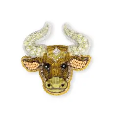 BP-281 Beadwork kit for creating broоch Crystal Art "Bull"