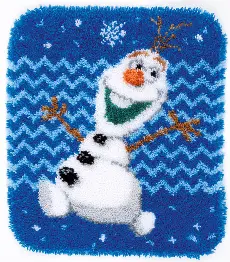 PN-0166274 Vervaco Latch Hook Shaped Rug Disney Frozen "Olaf"