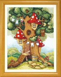 BT-1005 Mixed technique stitch kit Crystal Art "Magic oak"