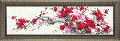 Mixed technique stitch kit М-201 "Oriental cherry" 