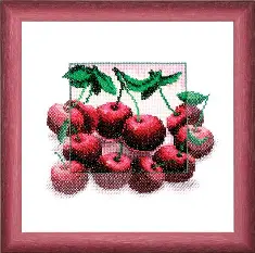 Mixed technique stitch kit М-69 (А020) "Cherries"