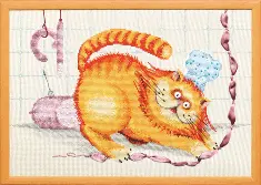 Mixed technique stitch kit M-109 "Cat-cook"