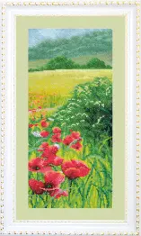 Mixed technique stitch kit M-161 Triptych “Poppy field” 