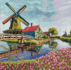 M-481 Counted cross stitch kit "Tulip field"