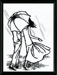 Cross-stitch kit №363 "A walk in the rain"