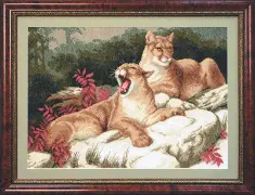 Cross-stitch kit М-18 "Lions on the rocks" 