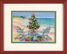 70-08832 Counted cross stitch kit DIMENSIONS "Christmas On The Beach"