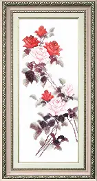BT-053 Counted cross stitch kit Crystal Art "Etude with red roses"