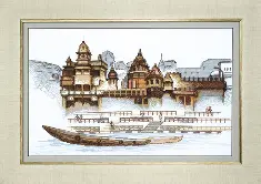 BT-035 Counted cross stitch kit Crystal Art "City near the river"