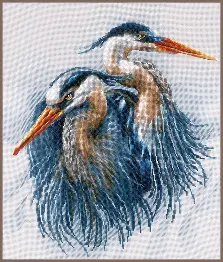 PN-0185890 Cross stitch kit Lanarte, 36x43, Aida 14, Great blue herons