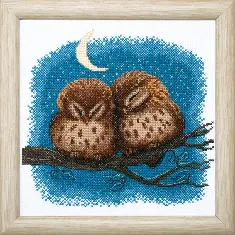 BT-012 Counted cross stitch kit Crystal Art "Owlets"