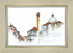 BT-047 Counted cross stitch kit Crystal Art "Spectral town"