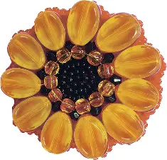 BP-190 Beadwork kit for creating broоch Crystal Art "Gerbera"