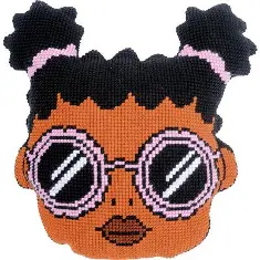 PN-0202910 Cross stitch kit (pillow) 52x51cm Vervaco Girl brunette