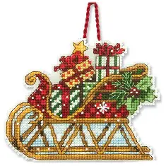 70-08914 Counted cross stitch kit DIMENSIONS "Sleigh Christmas Ornament"