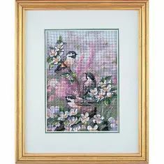 06884 Counted cross stitch kit DIMENSIONS "Chickadees in Spring"