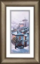 Mixed technique stitch kit M-62 Triptych “Winter evening” 
