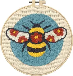  72-76392 Dimensions carpet embroidery kit Bee with floral pattern with hoops