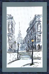 BT-009 Counted cross stitch kit Crystal Art "The mysterious city"