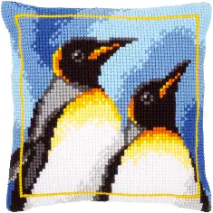 PN-0147725 Vervaco Cross Stitch Cushion "King penguins"