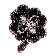 BP-319 Beadwork kit for creating broоch Crystal Art "Four-leafed"