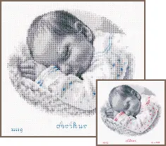 PN-0169612 Set for embroidery Vervaco Sleeping child, 25x24, aida 14, counting cross