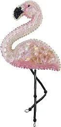 BP-216 Beadwork kit for creating broоch Crystal Art "Flamingo"